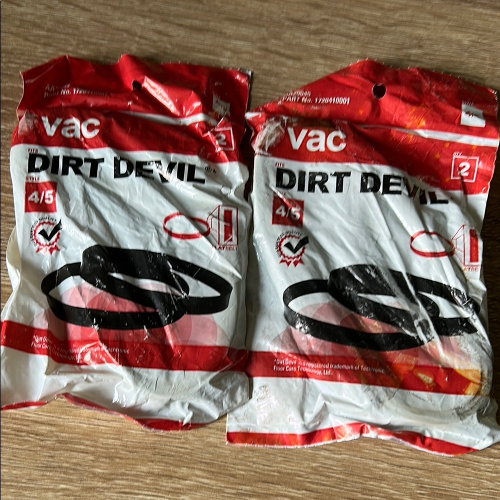 Dirt devil vacuum 2 packs of belts (4 individual belts total) for AA20045